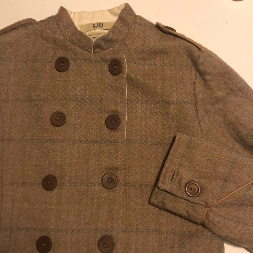 Edun (Anthropologie) Wool Windowpane Jacket